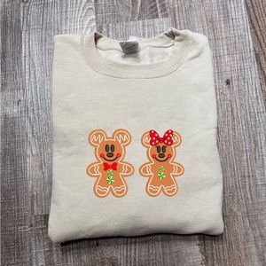 Disney Mickey Mouse gingerbread embroidered crewneck sweatshirt